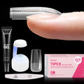 Beetles Tipex Nail Tips Kit Square Medium – 224 Pcs, 16 Sizes, Mini UV Lamp & Glue