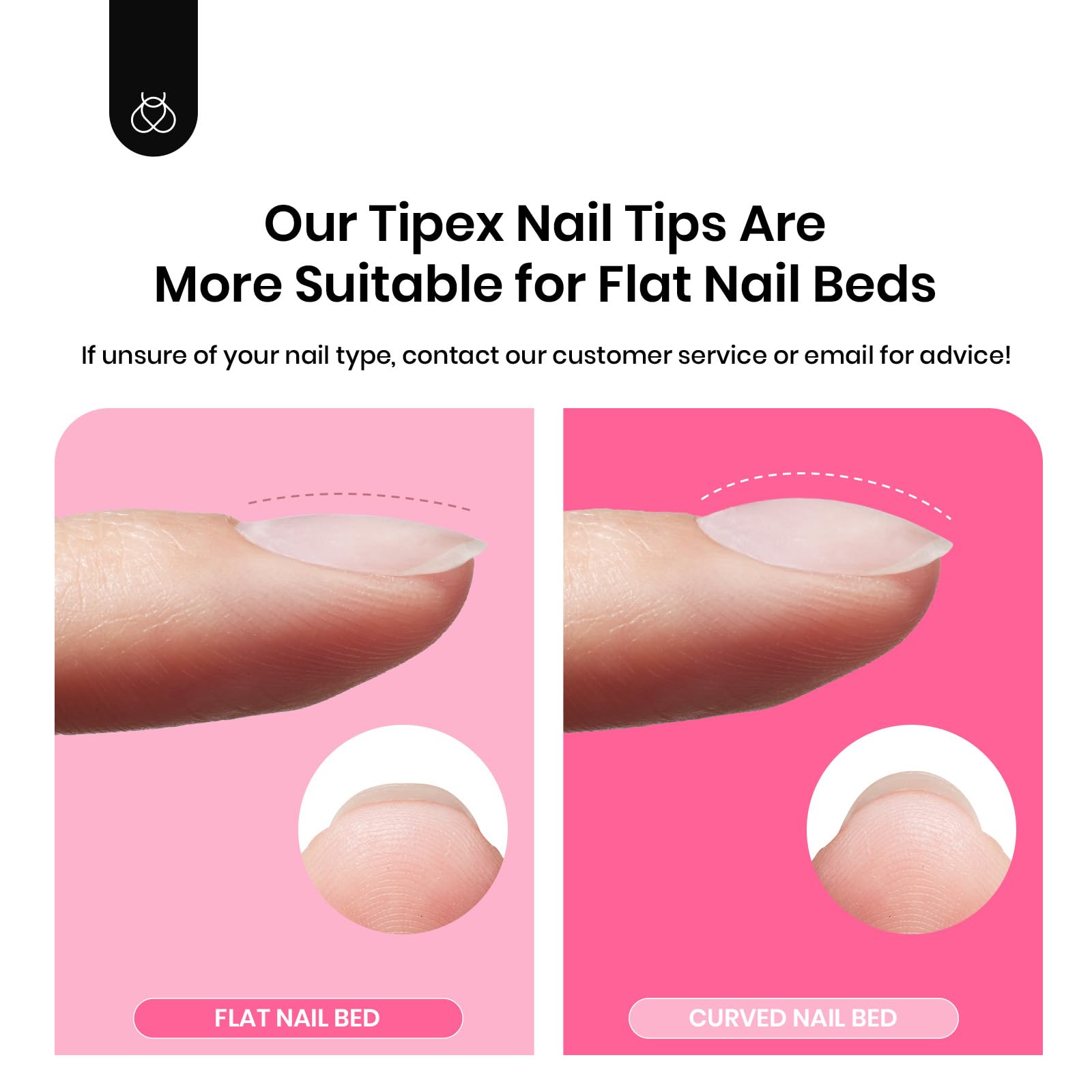 Beetles Tipex Nail Tips Kit – 224 Pre-Shaped Tips, 16 Sizes, Mini UV Lamp