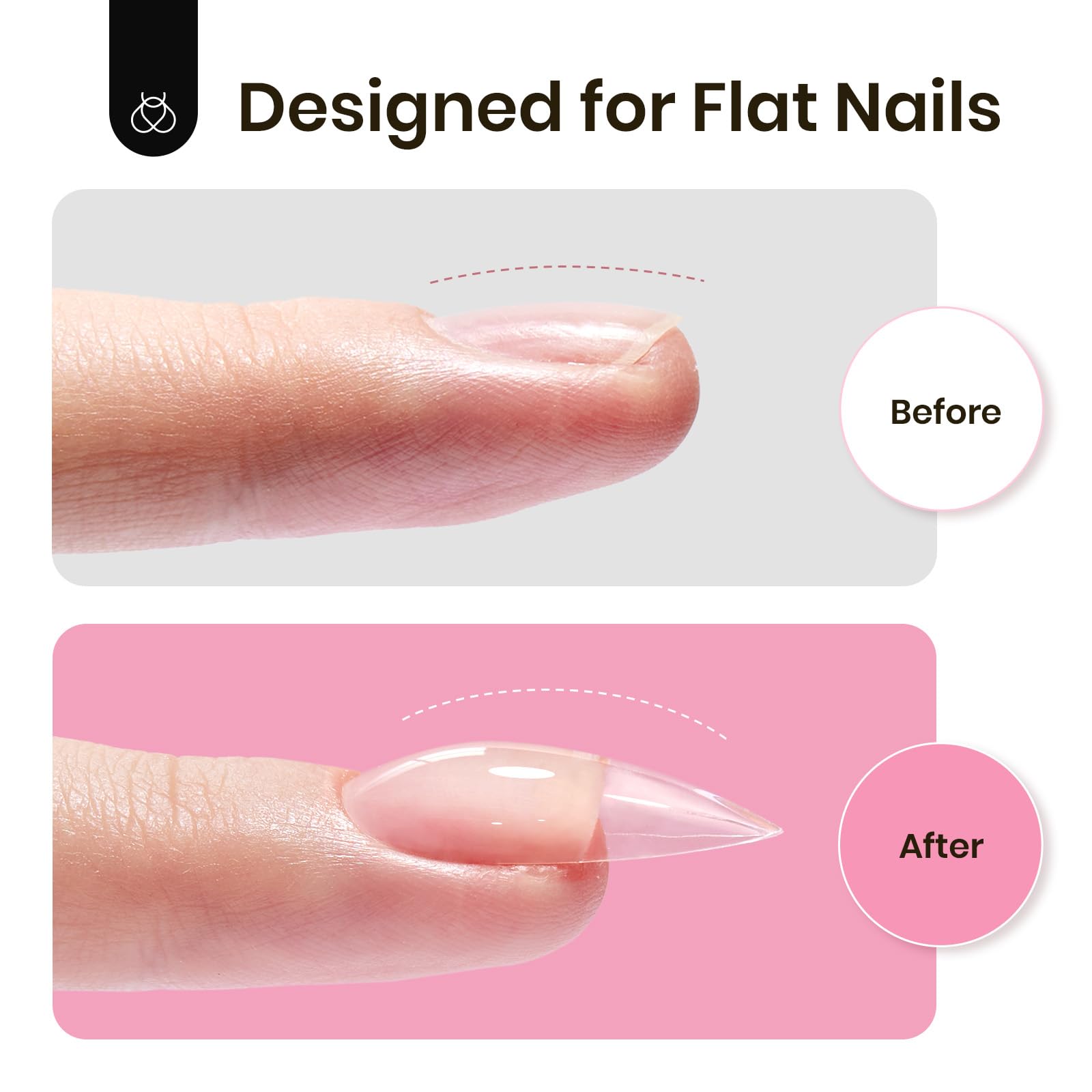Beetles Tipex Gel Nail Kit – 224 Pre-Built Tips + Mini Lamp (Medium Almond)