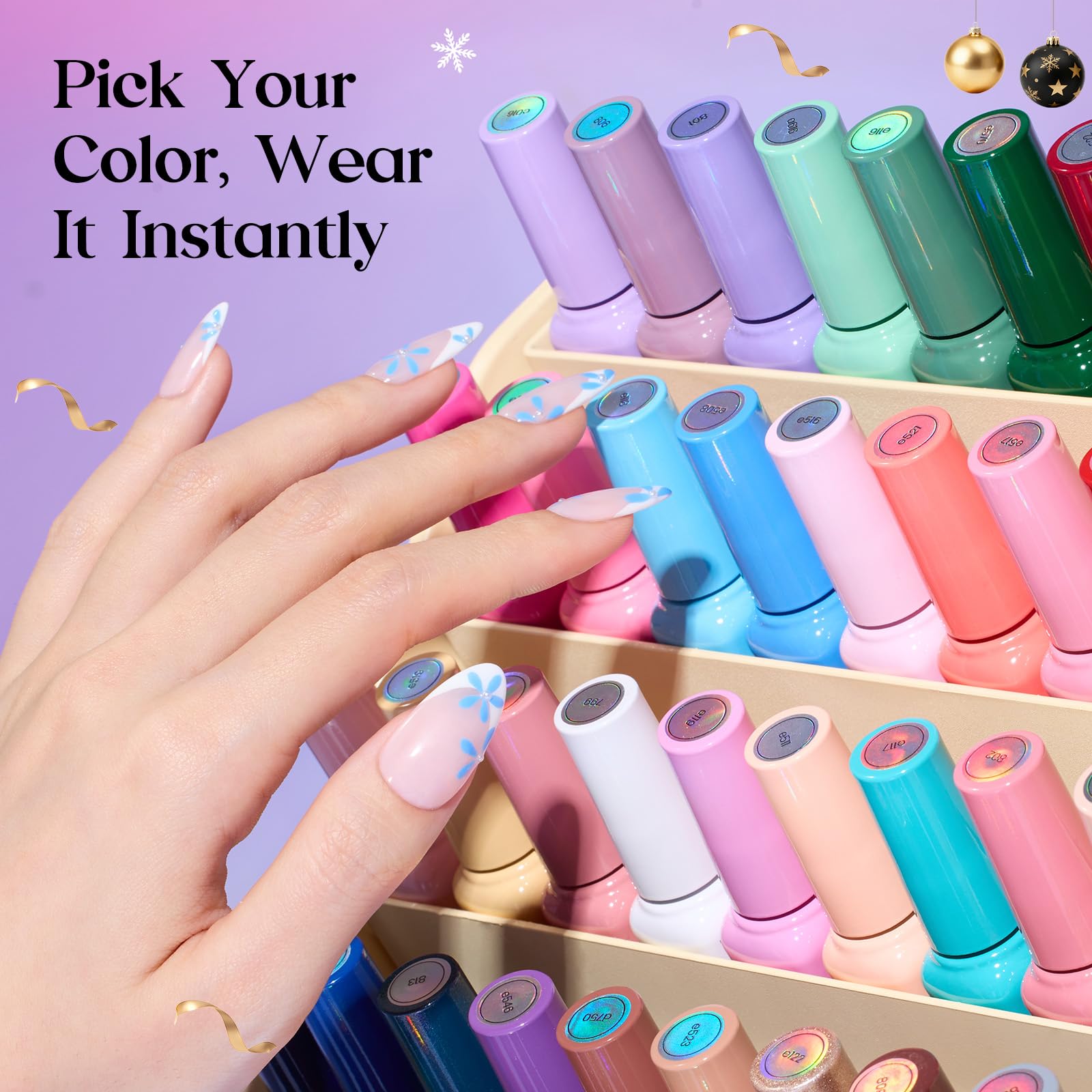 Beetles Gel Nail Polish Set – Seasons Variations (48 Colors) with Base & Top Coat | Home DIY UV/LED Kit
