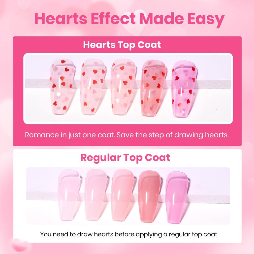 Beetles Rubber Base Gel Nail Polish + Top Coat – Valentine Limited Edition (5 Colors)
