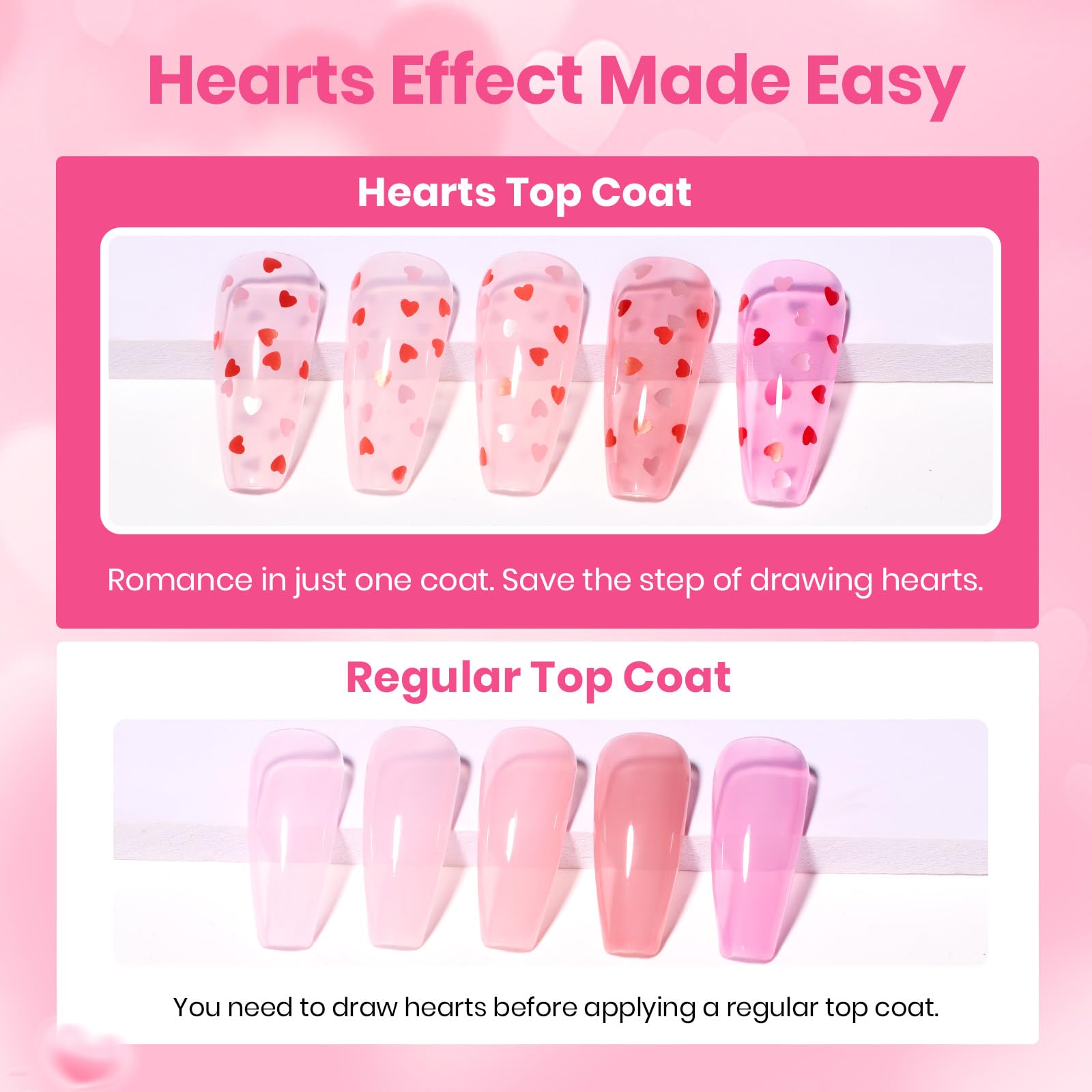 Beetles Rubber Base Gel Nail Polish + Top Coat – Valentine Limited Edition (5 Colors)