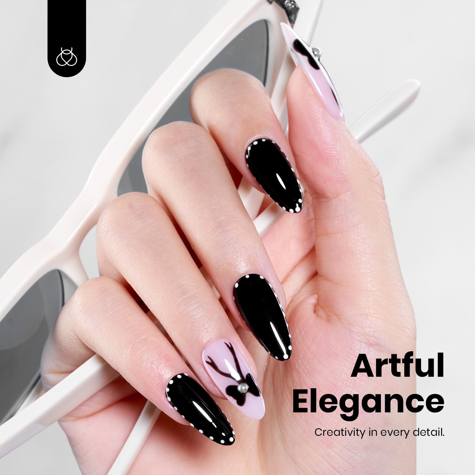 Beetles Black Gel Polish 2-Pack — 15ml Each | Pure Black Soak-Off UV Nail Polish, Long Nights Collection