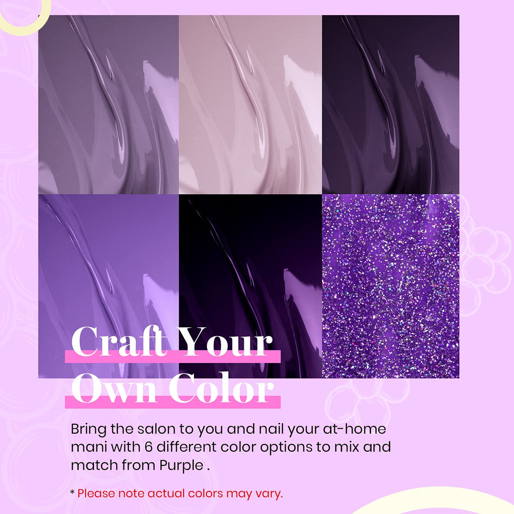 Beetles Purple Gel Polish – Grape Vine Collection (6 Colors) | UV/LED Soak-Off Nail Kit