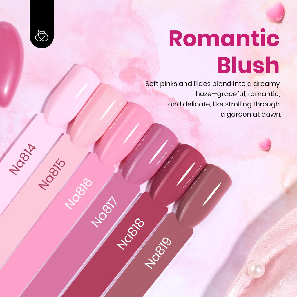 Beetles Valentines Gel Polish Set – Romantic Blush (6 Colors) Hema Free, Cruelty-Free, Long-Lasting Nails