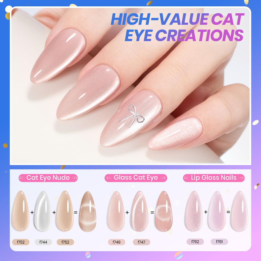 Beetles Jelly Gel Nail Polish Set – Nude Sands Collection (75 PCS) with Cat Eye & Jelly Polishes