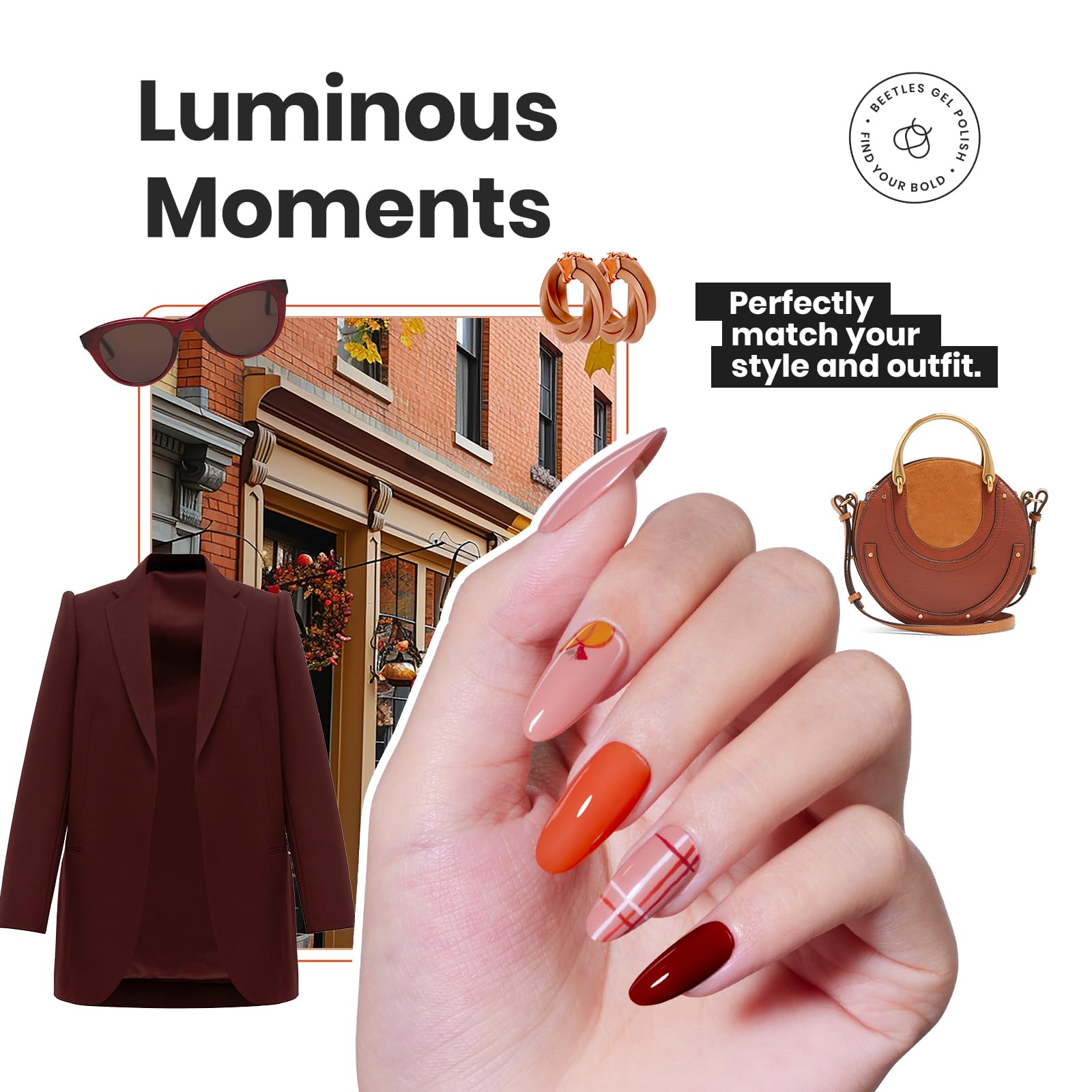 Beetles Winter Nail Polish Set P180 | 6-Color Quick Air Dry, Long-Lasting Color & Shine