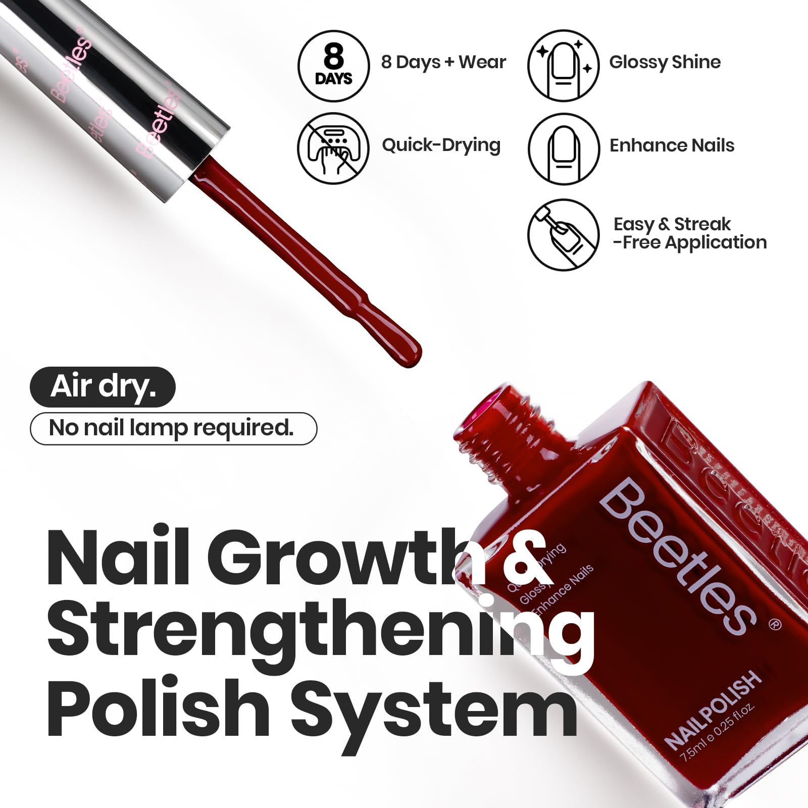 Beetles Winter Nail Polish Set P180 | 6-Color Quick Air Dry, Long-Lasting Color & Shine