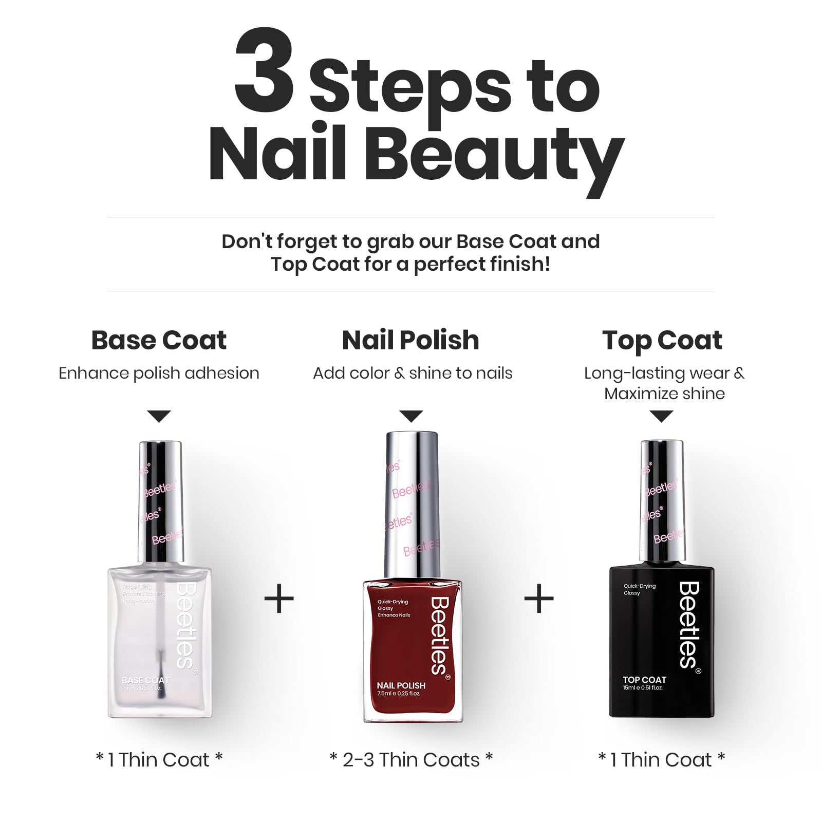 Beetles Winter Nail Polish Set P180 | 6-Color Quick Air Dry, Long-Lasting Color & Shine