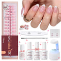 Beetles X Press Kit Gel Nail Kit – Short Almond French Tips, 224 Pcs