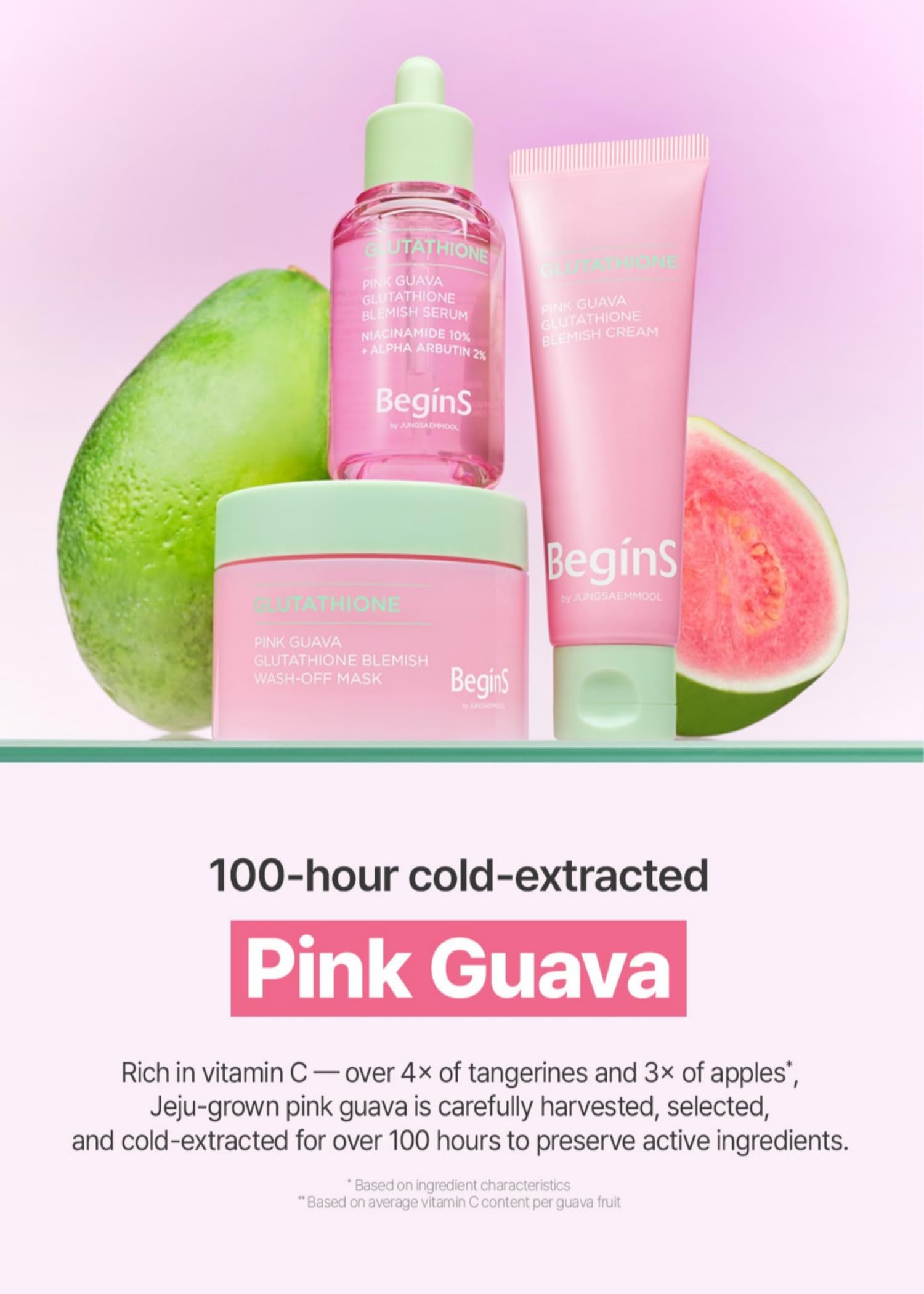 BeginS by JUNGSAEMMOOL Pink Guava Glutathione Wash-Off Mask – Hydration, Glow & Clarity