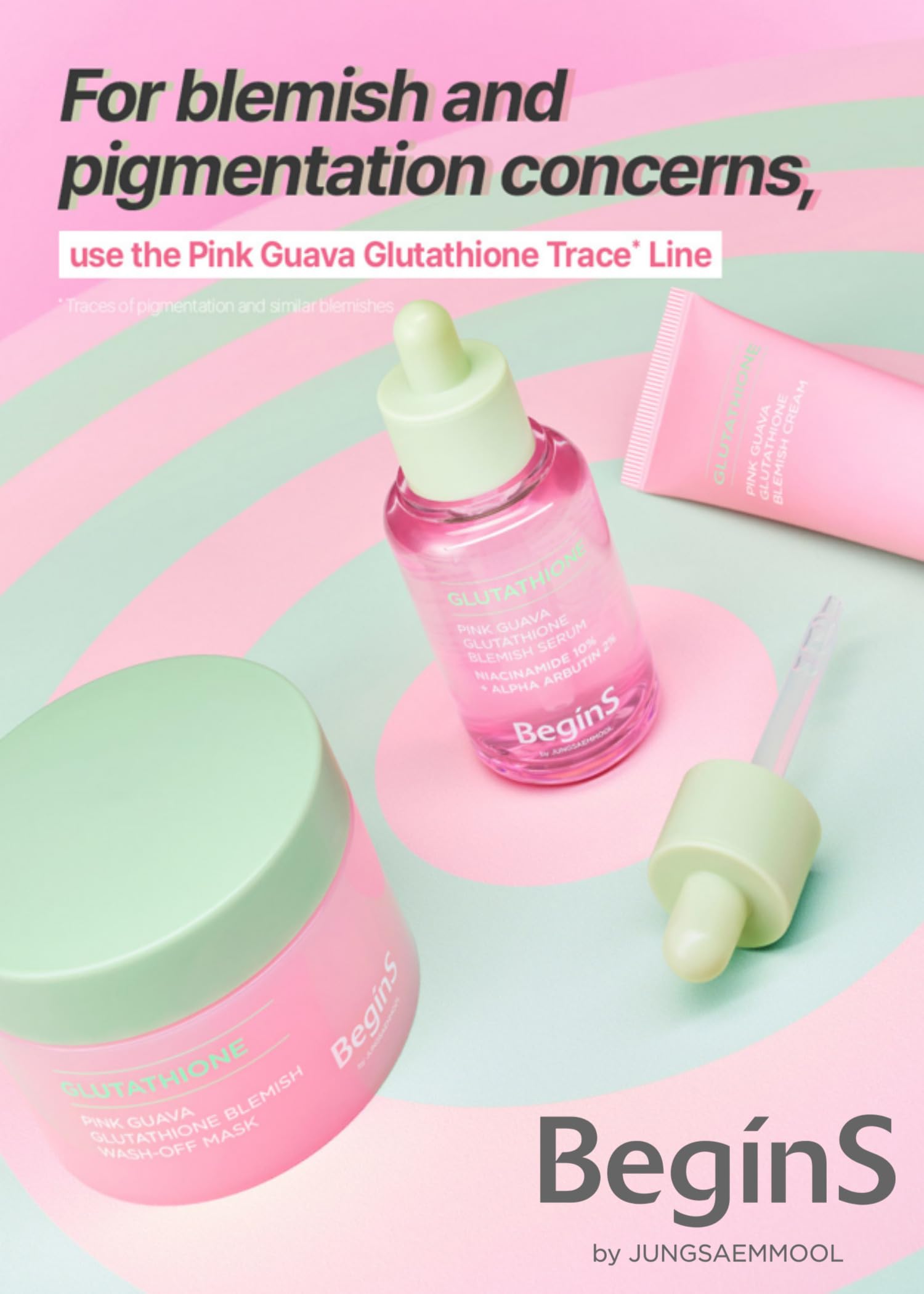 BeginS by JUNGSAEMMOOL Pink Guava Glutathione Wash-Off Mask – Hydration, Glow & Clarity