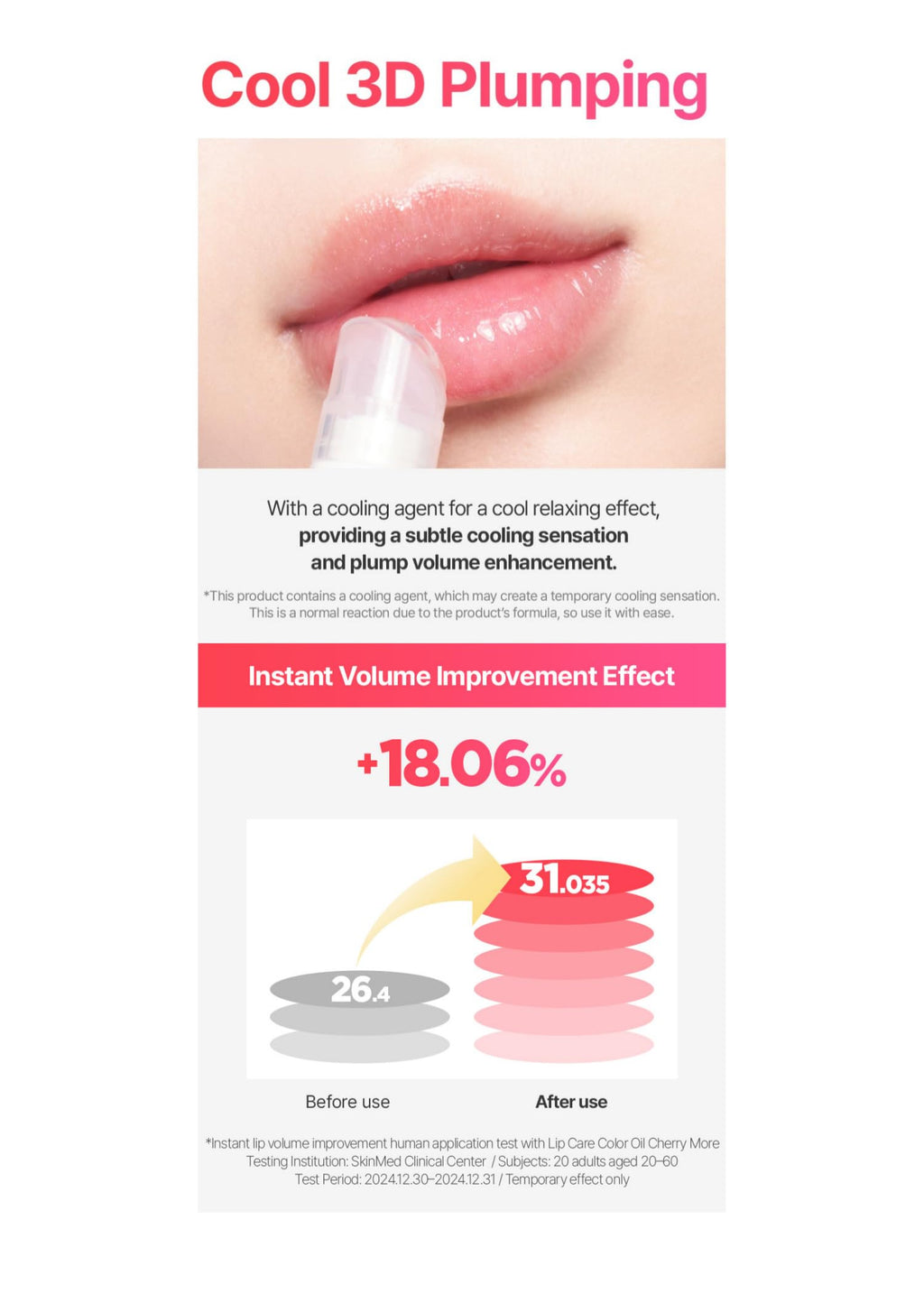 BeginS Lip Care Oil Clear – Vegan Hydrating Lip Oil with Jelly Massager (0.34 fl oz)