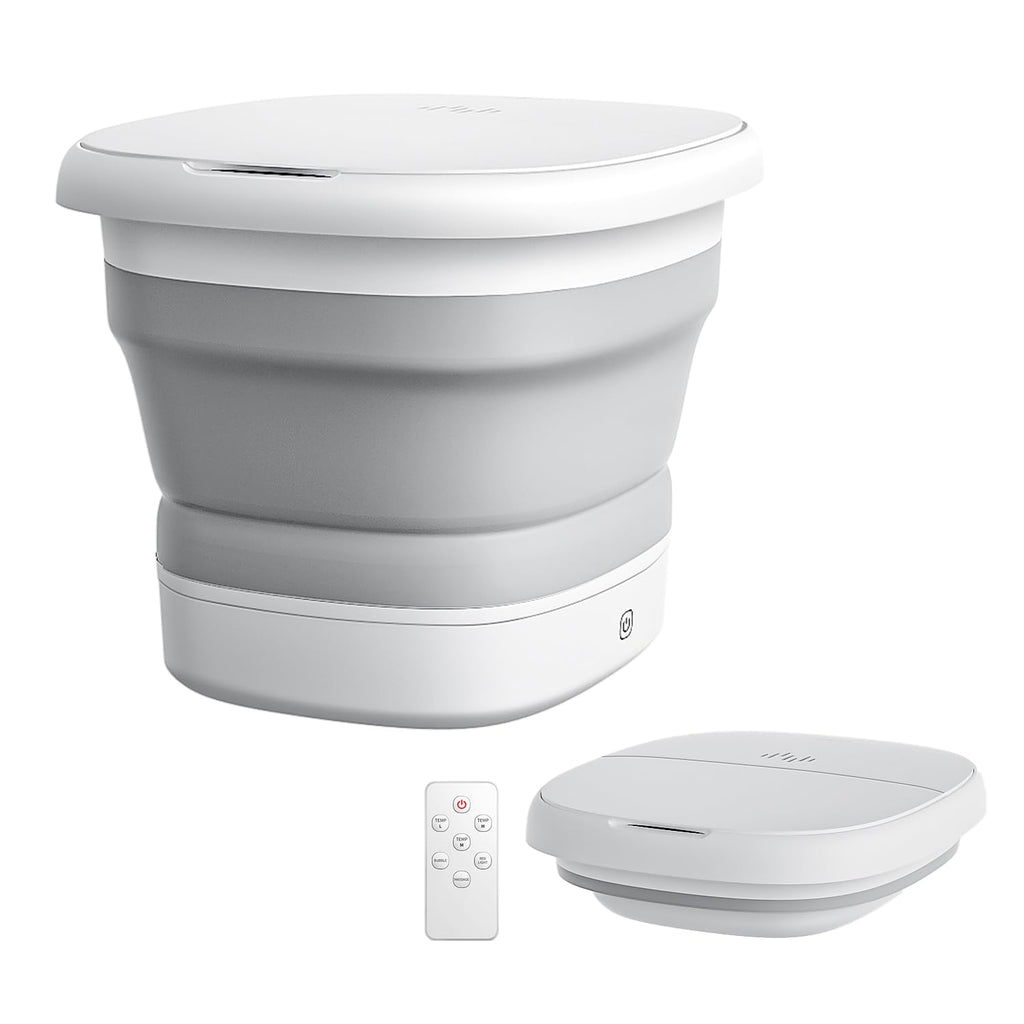 Beici Collapsible Foot Spa Massage — Water-Electricity Separation, 3-Level Temperature Control, Bubble Jet, Remote, Red Light, 60-Min Timer