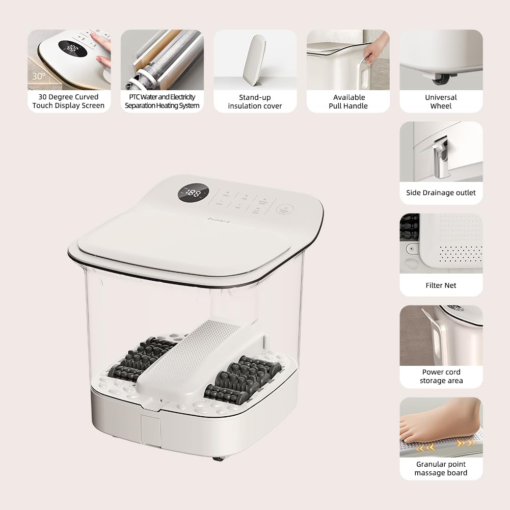 Beici 13-Inch Foot Spa with Dual-Action Massage Shiatsu and Temperature Control