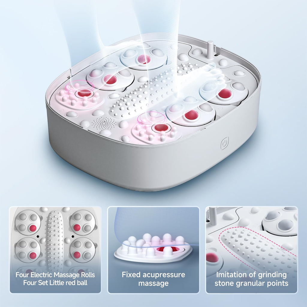Beici Collapsible Foot Spa Massage — Water-Electricity Separation, 3-Level Temperature Control, Bubble Jet, Remote, Red Light, 60-Min Timer