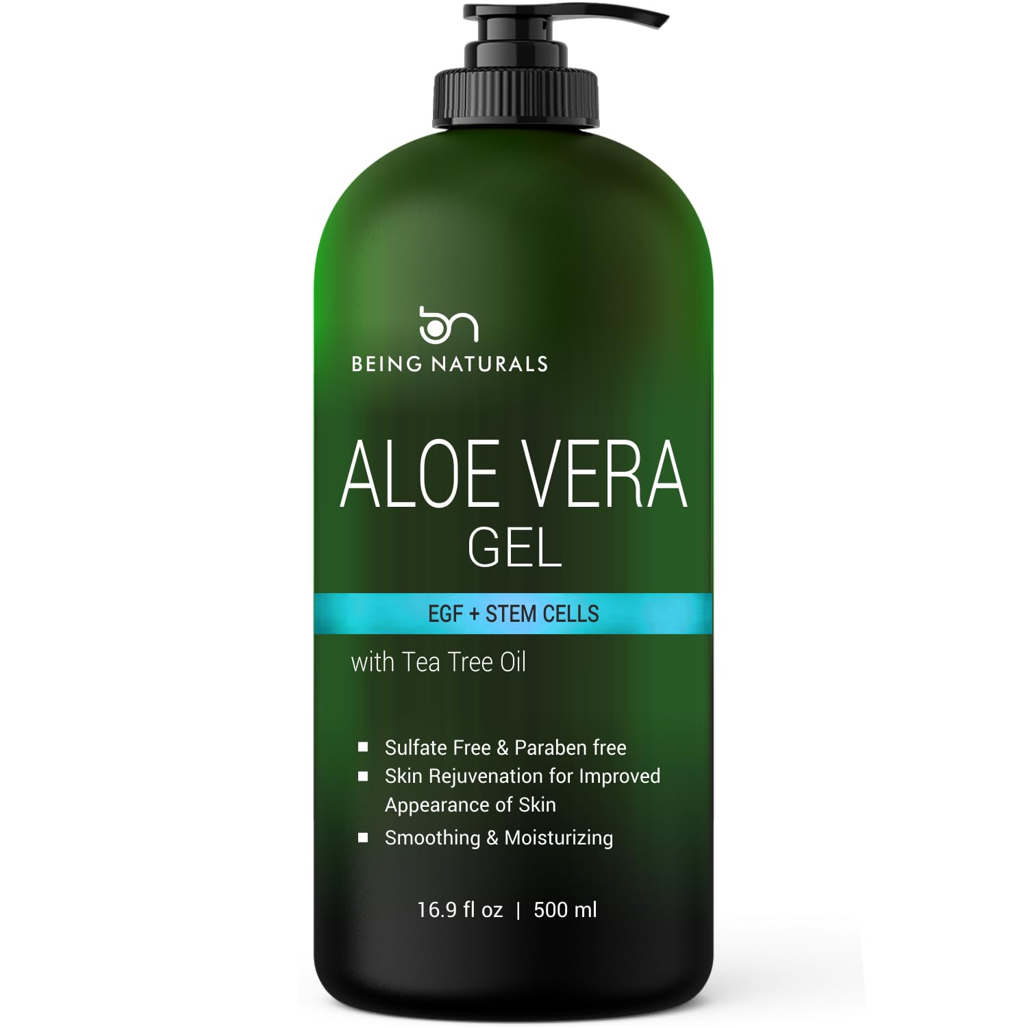 Being Naturals Aloe Vera Gel – 100% Pure Organic Aloe, EGF, Rosemary Oil (16.9 oz)
