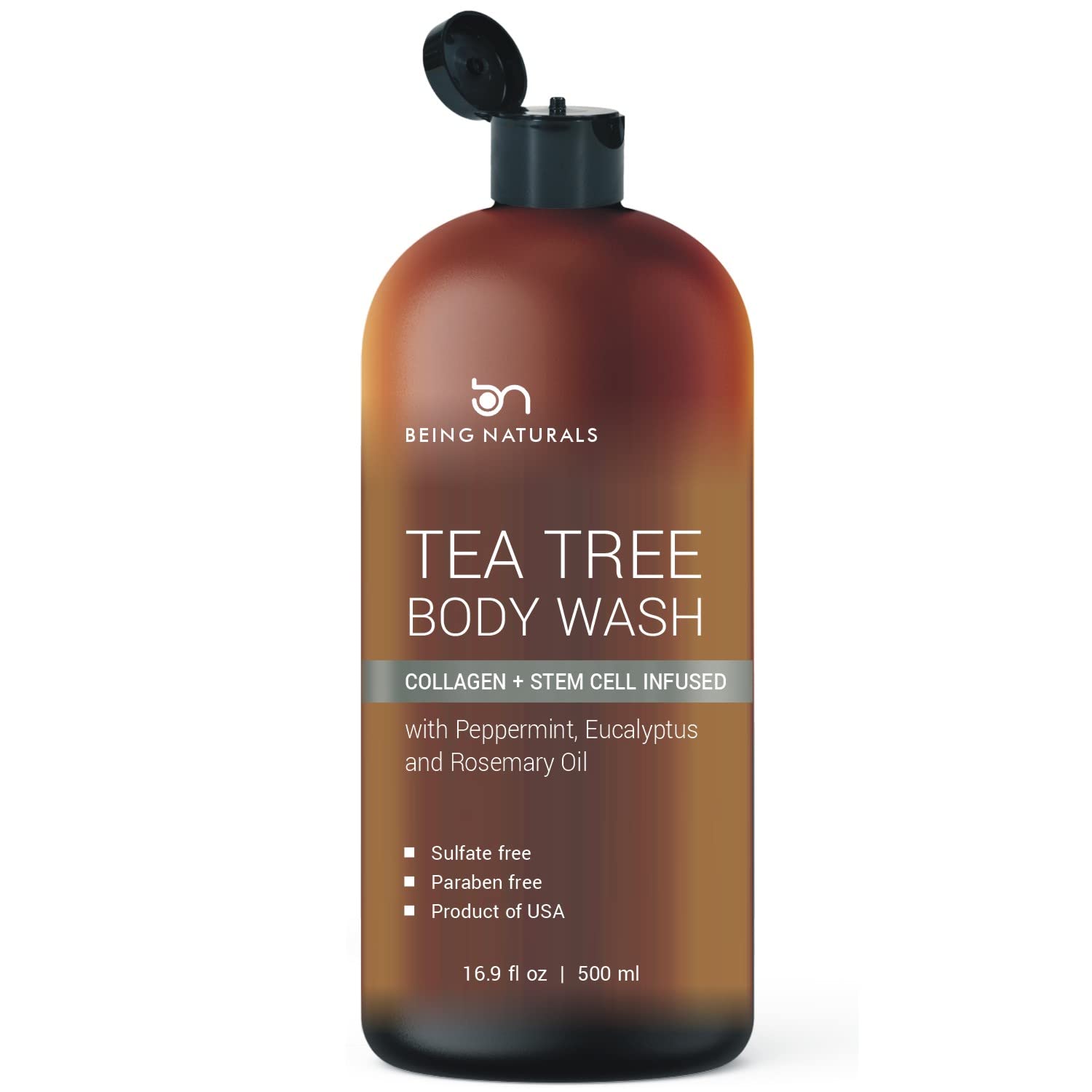 Being Naturals Tea Tree Body Wash – 16.9 oz | Odor, Acne & Skin Support