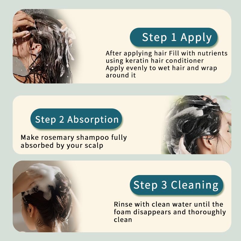 BEKSF Rosemary Shampoo: Balance Oily Scalp, Deep Cleanse, Color-Safe and Sulfate-Free