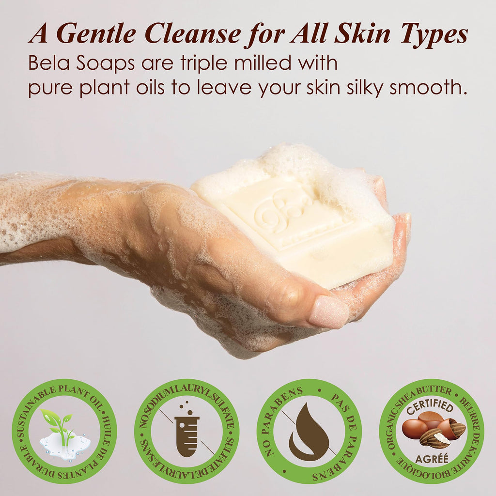 BELA Soap Bar Variety Pack – Goat Milk, Honey & Sea Salt, Triple Milled
