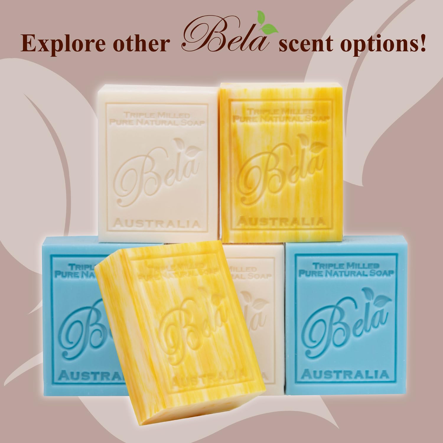 BELA Triple Milled Soap Variety Pack – 12 Bars, 3.3 oz Each, Organic Shea Butter | Made in Australia