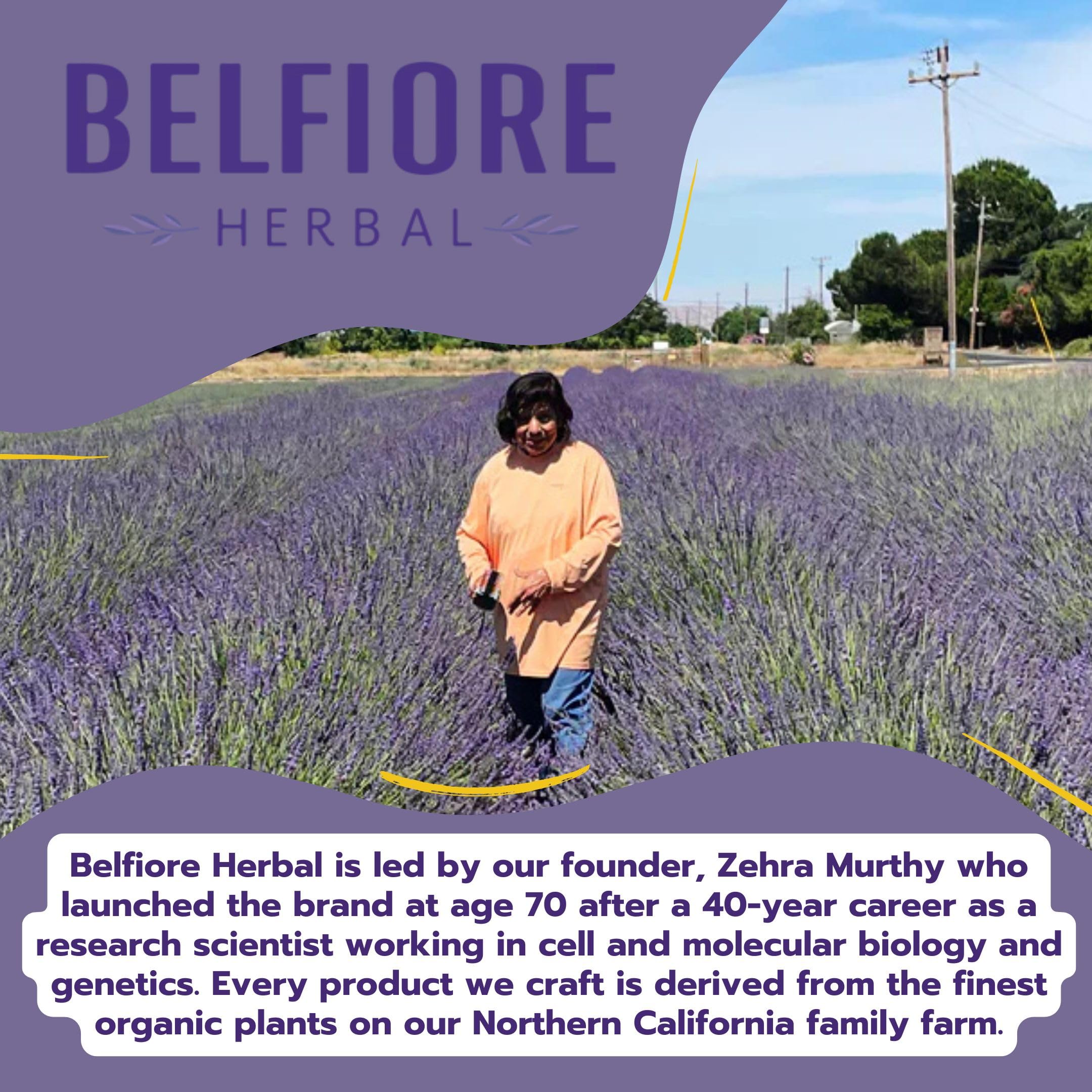 Belfiore Herbal Lavender Body Lotion – 100% Natural, Vegan, Made in USA (4 oz)