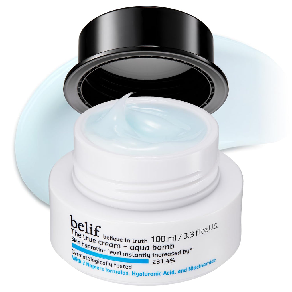 belif Aqua Bomb – Lightweight Gel Moisturizer with Niacinamide, Hyaluronic Acid & Squalane | 72H Hydration + Cooling