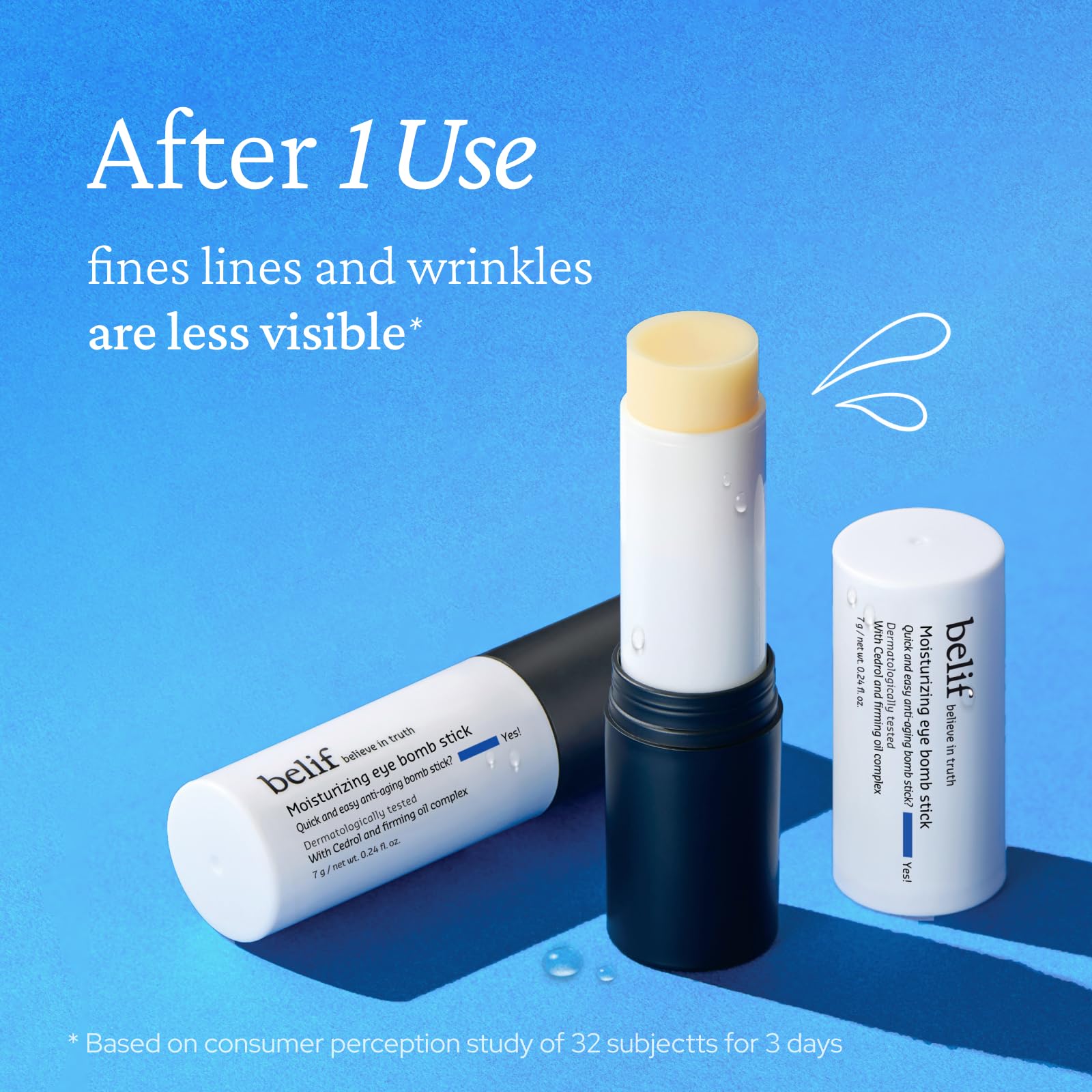 belif Moisturizing Eye Bomb Stick – Hydrating, Brightening & Firming Eye Balm with Shea Butter & Firming Oil Complex | K-Beauty
