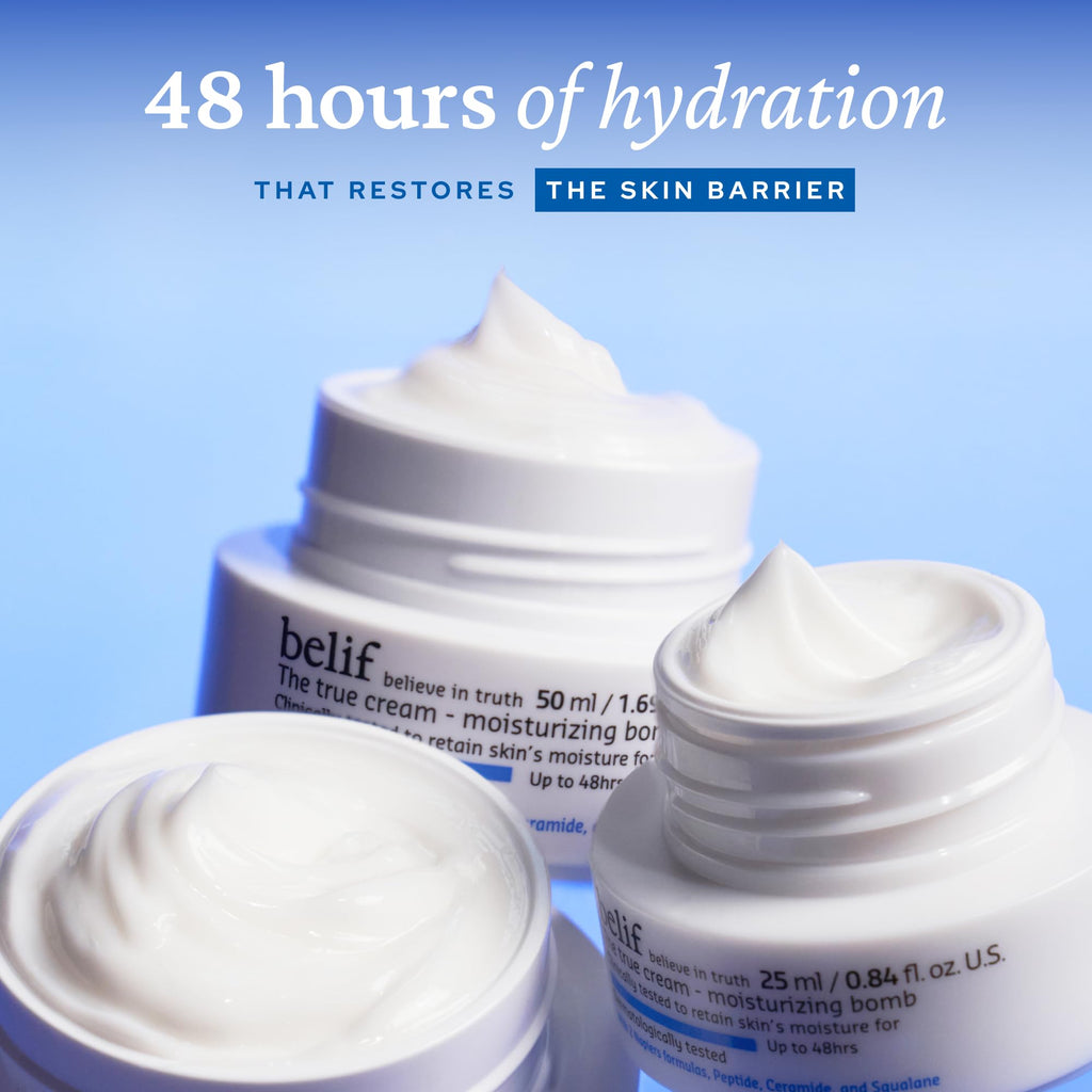 belif Moisturizing Bomb – 48-Hour Hydration with Ceramide, Peptide & Squalane