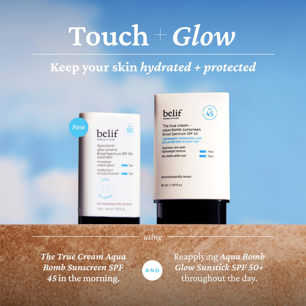 belif Aqua Bomb Niacinamide Sunscreen Stick SPF 50+ PA++++ – Lightweight Hydration, No White Cast