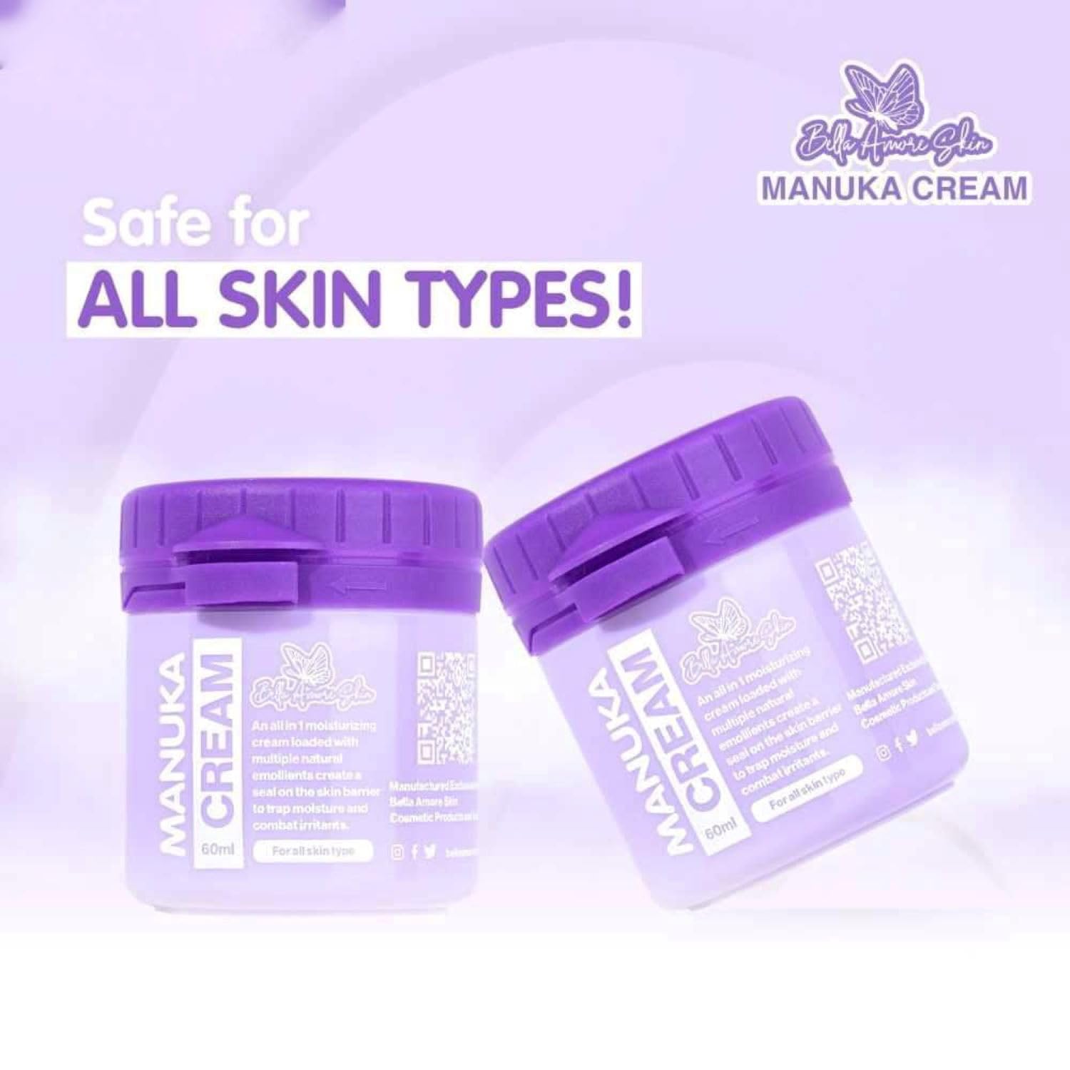 Bella Amore Skin Manuka Cream 60ml – Deep Hydration & Protective Barrier