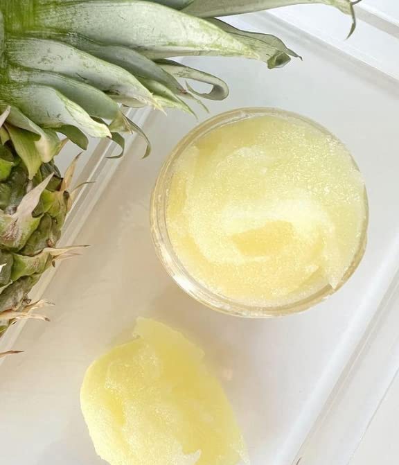 Bella & Bear Pineapple Body Scrub Exfoliator – Vegan Sugar Scrub for Smooth Skin, Fresh Pineapple Scent (6.7 oz)