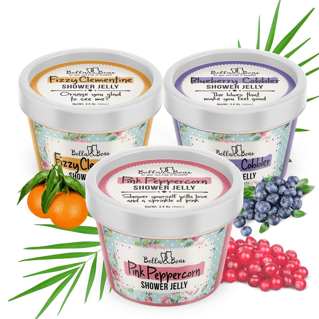 Bella & Bear Tutti Frutti Shower Jellies – Pack of 3 x 3oz, Cute Gifts for Teens