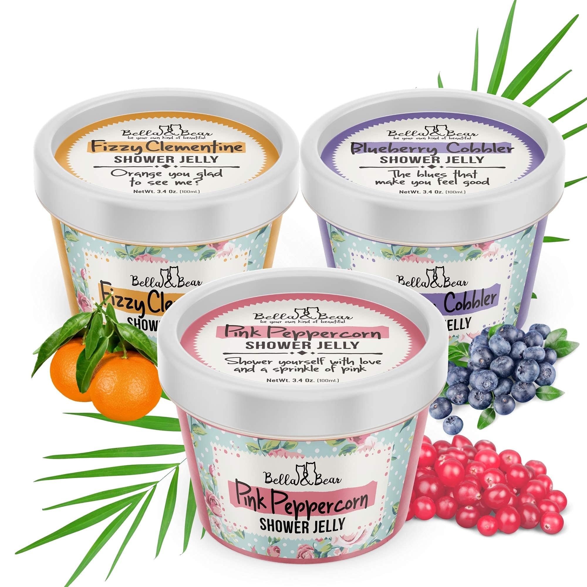 Bella & Bear Tutti Frutti Shower Jellies – Pack of 3 x 3oz, Cute Gifts for Teens