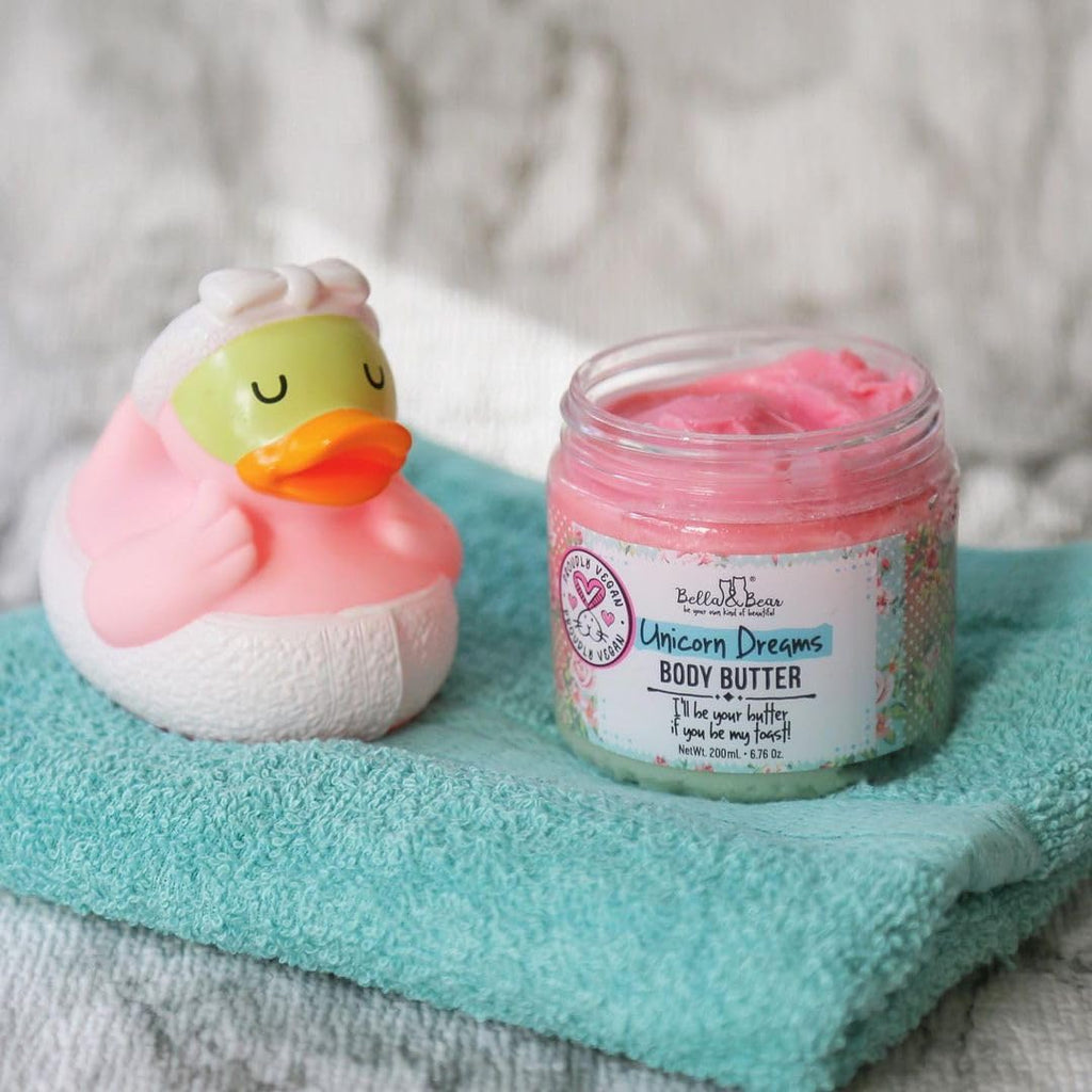 Bella & Bear Unicorn Dream Body Scrub – Vegan, Cruelty-Free Exfoliating Sugar (Mango Pineapple Vanilla)