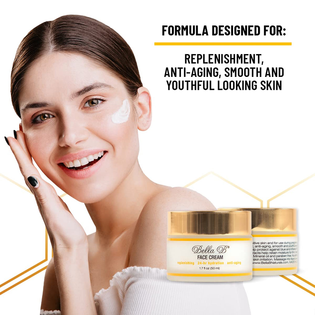 Bella B Face Cream 1.7 oz Jar – Organic, Fragrance-Free, Pregnancy-Safe Skincare for Sensitive Skin