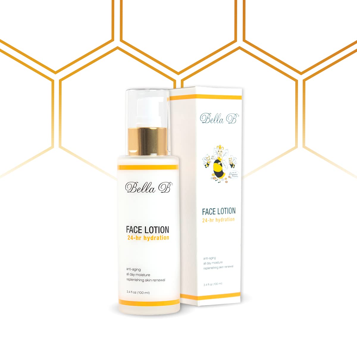 Bella B Face Lotion 3.4 oz – Pregnancy Safe, Natural Moisturizer for Radiant Skin