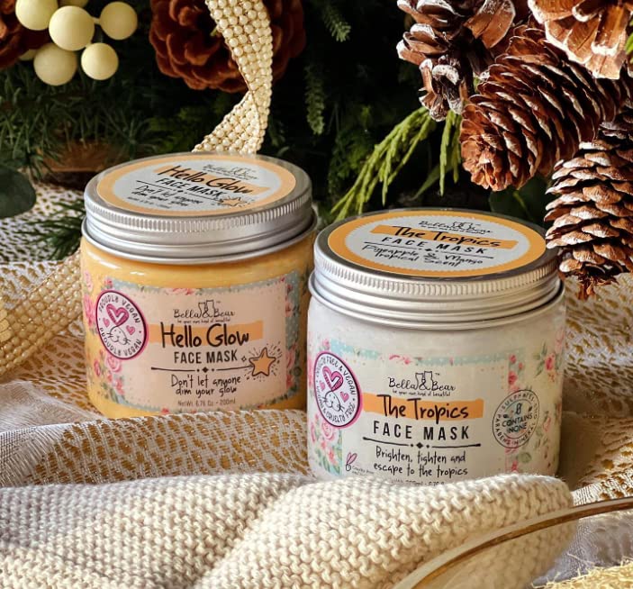 Bella & Bear Hello Glow Face Mask – Vegan, Refining & Brightening (6.7oz)