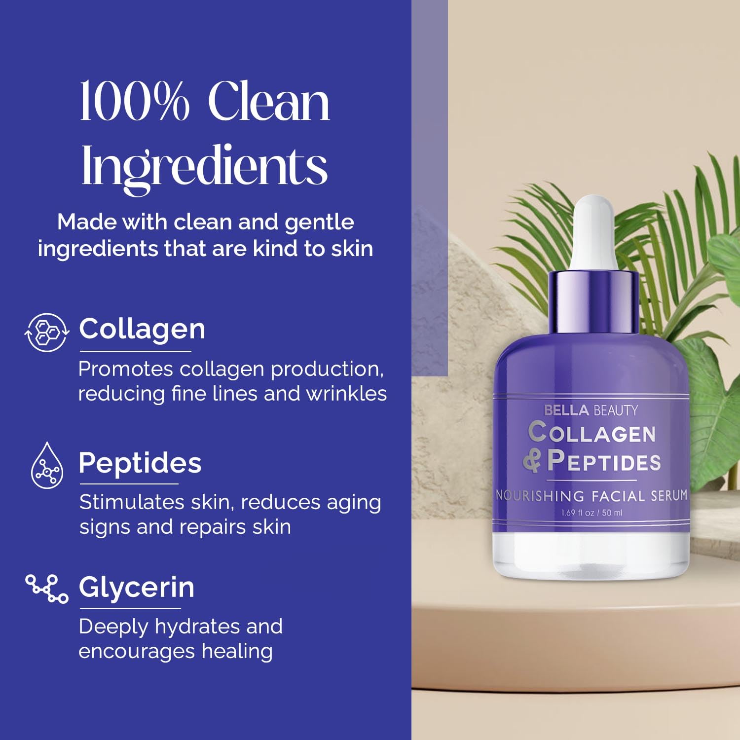 Bella Beauty Collagen & Peptides Serum – Deep Hydration for All Skin Types