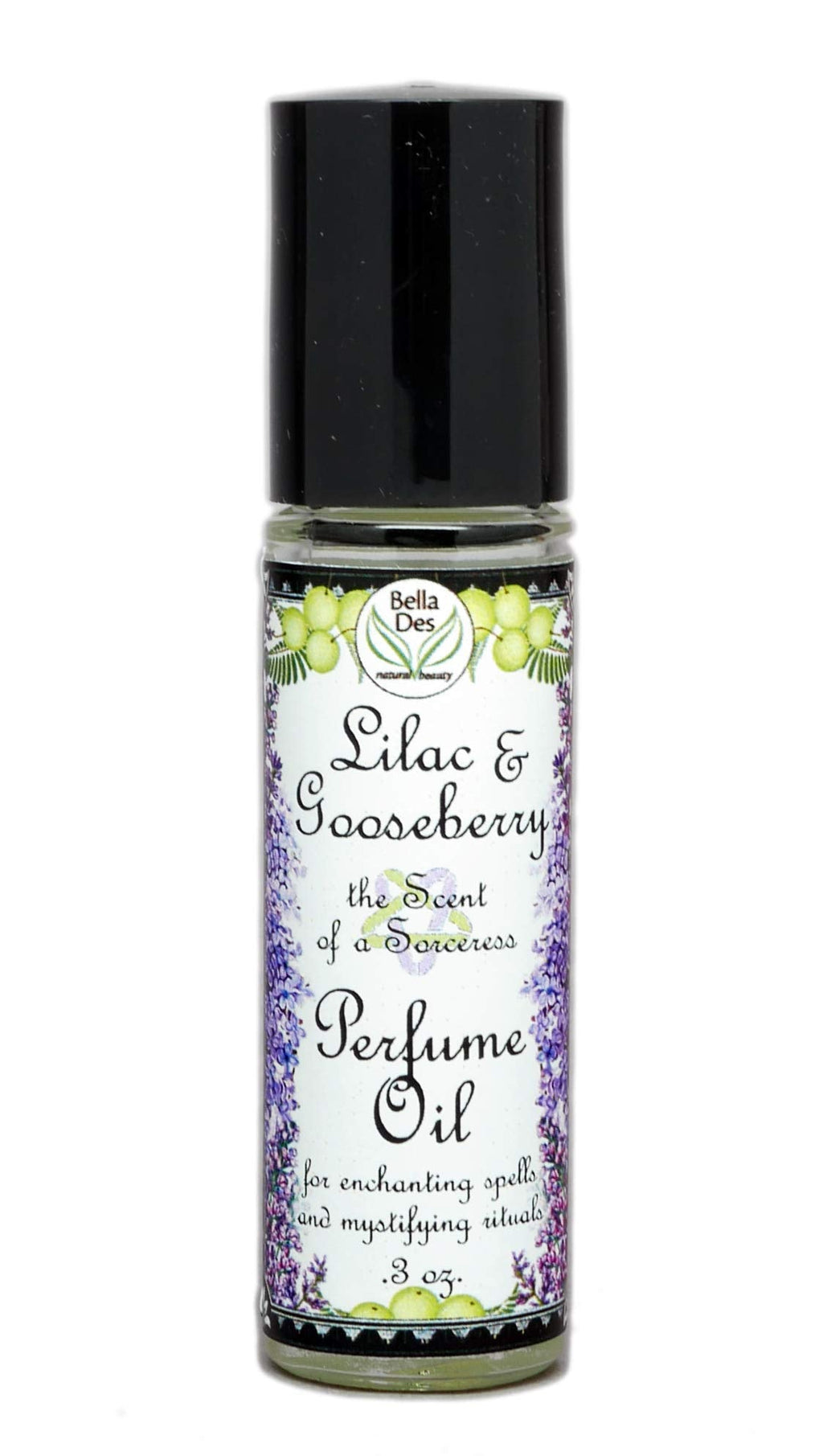 BELLA DES NATURAL BEAUTY Lilac & Gooseberry Perfume Oil | 0.3 oz Roll-On | Phthalate Free Fragrance | Scent of a Sorceress