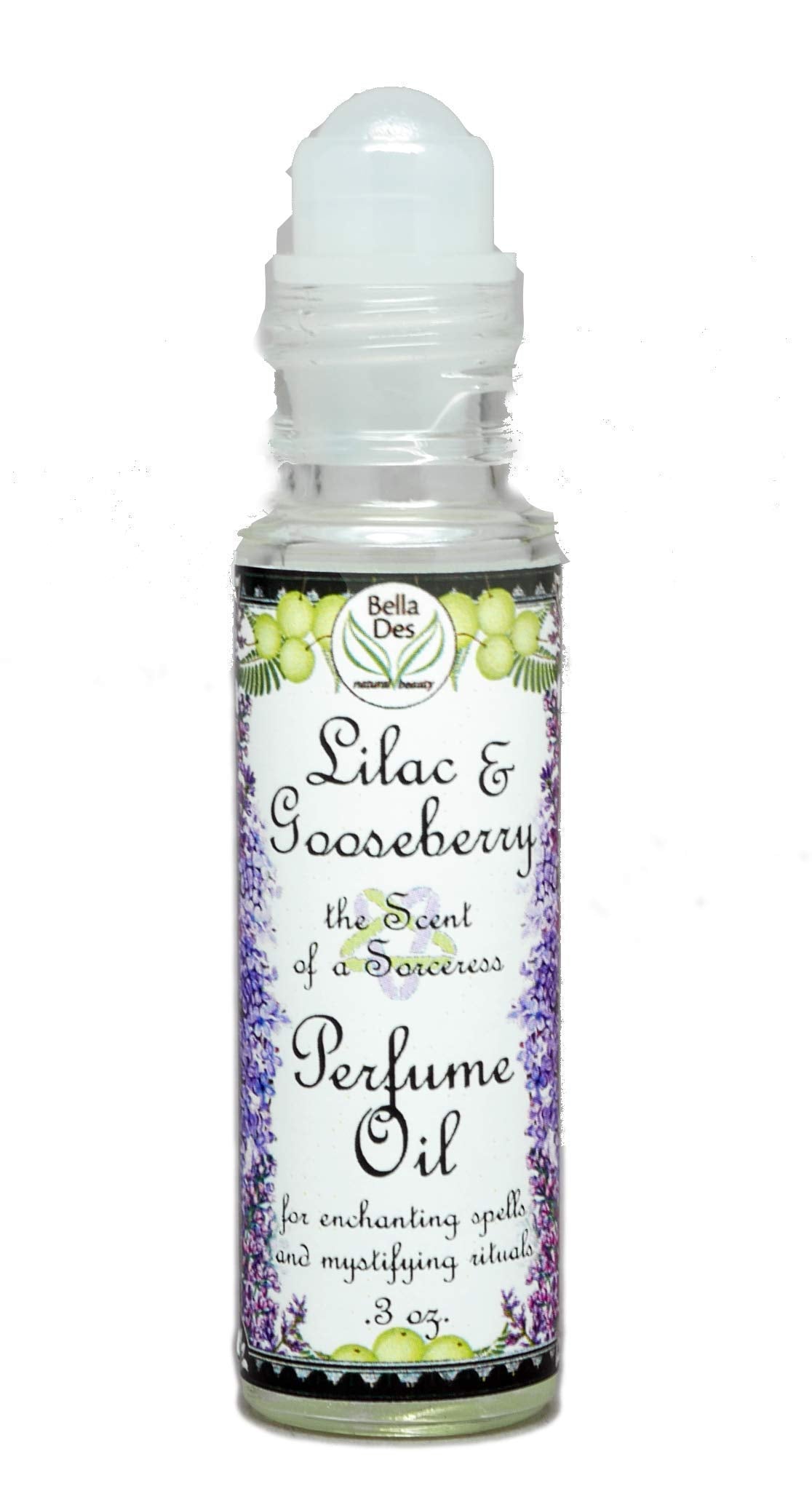 BELLA DES NATURAL BEAUTY Lilac & Gooseberry Perfume Oil | 0.3 oz Roll-On | Phthalate Free Fragrance | Scent of a Sorceress