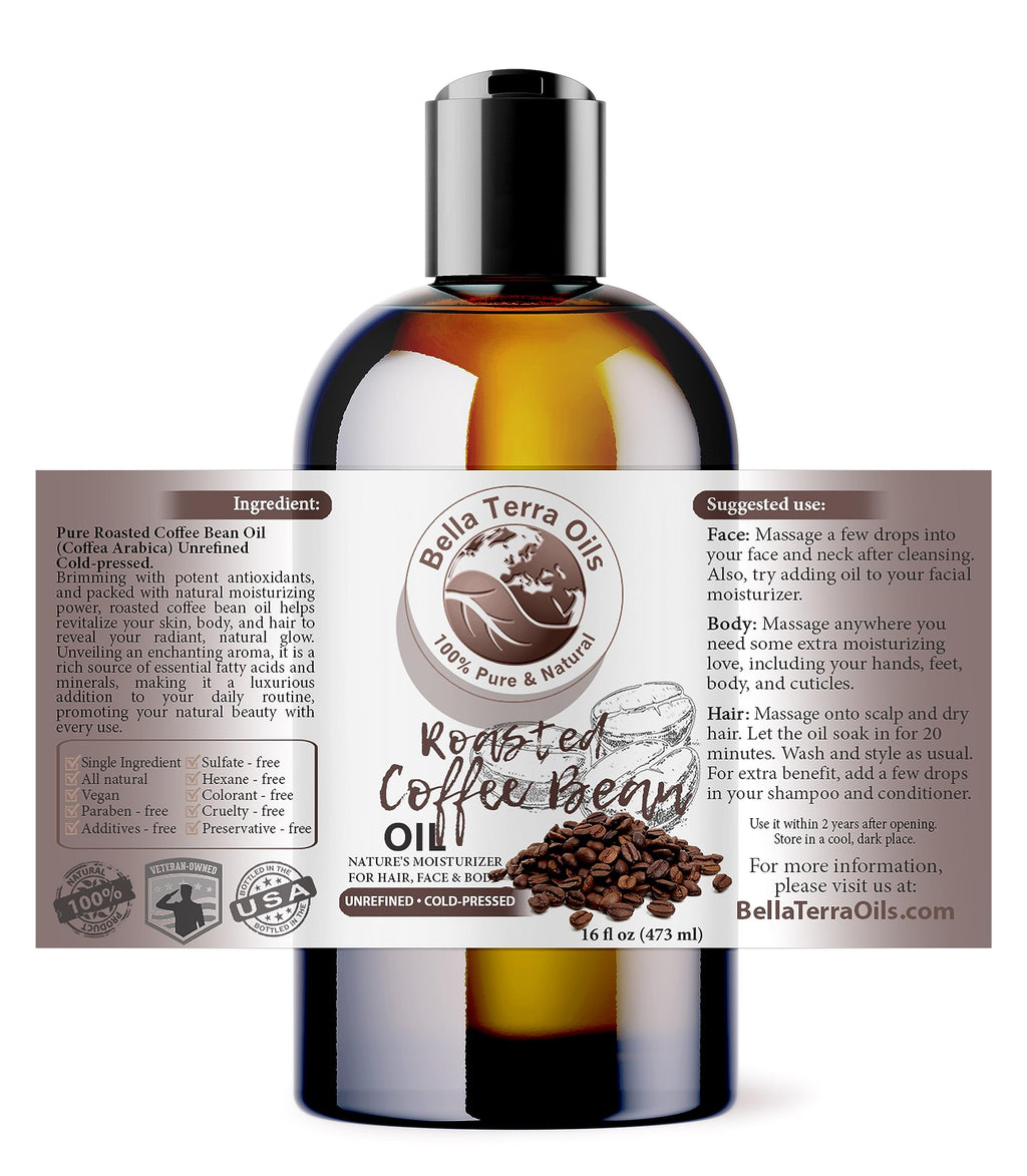 Bella Terra Oils Roasted Coffee Bean Oil 16oz - Vitamin E Skin Nourishment