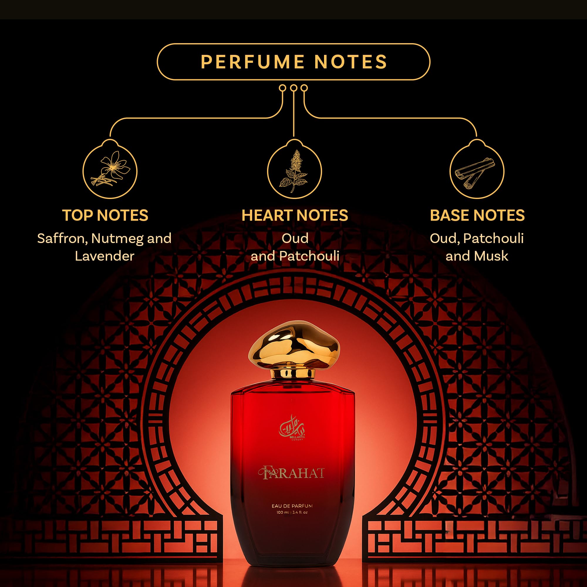 Bella Vita Luxury FARAHAT Unisex EDP – Amber Woody Notes, 100 ml