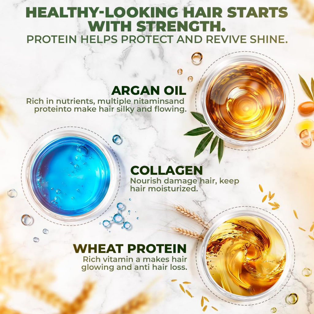 Bellahair Hydrating Collagen Hair Mask for Dry Hair & Growth | Hydrolyzed Keratin, Argan Oil & Shea Butter - 17oz