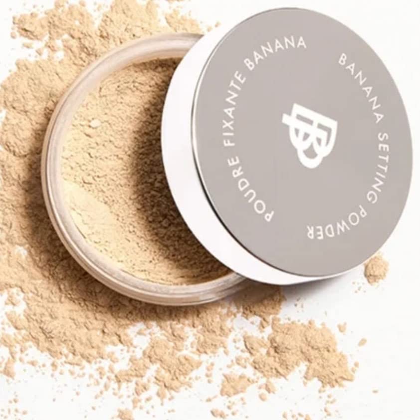 Bellapierre XL Banana Setting Powder – Color-Correcting Brightening, Talc-Free Matte Finish, Medium, 1 oz