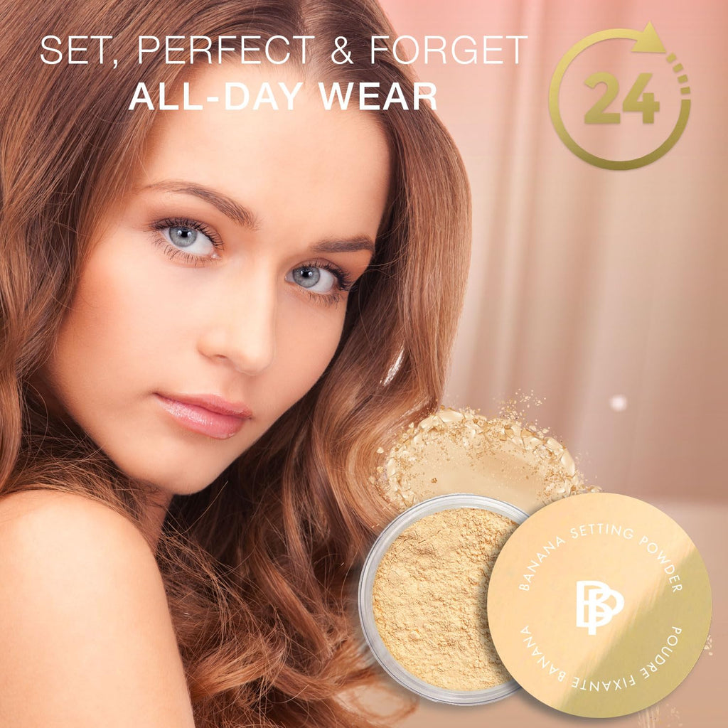 Bellapierre XL Banana Setting Powder – Color-Correcting Brightening, Talc-Free Translucent Finish (1 oz)
