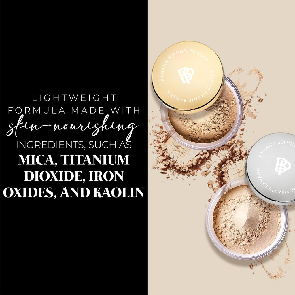 Bellapierre XL Banana Setting Powder – Color-Correcting Brightening, Talc-Free Matte Finish, Medium, 1 oz