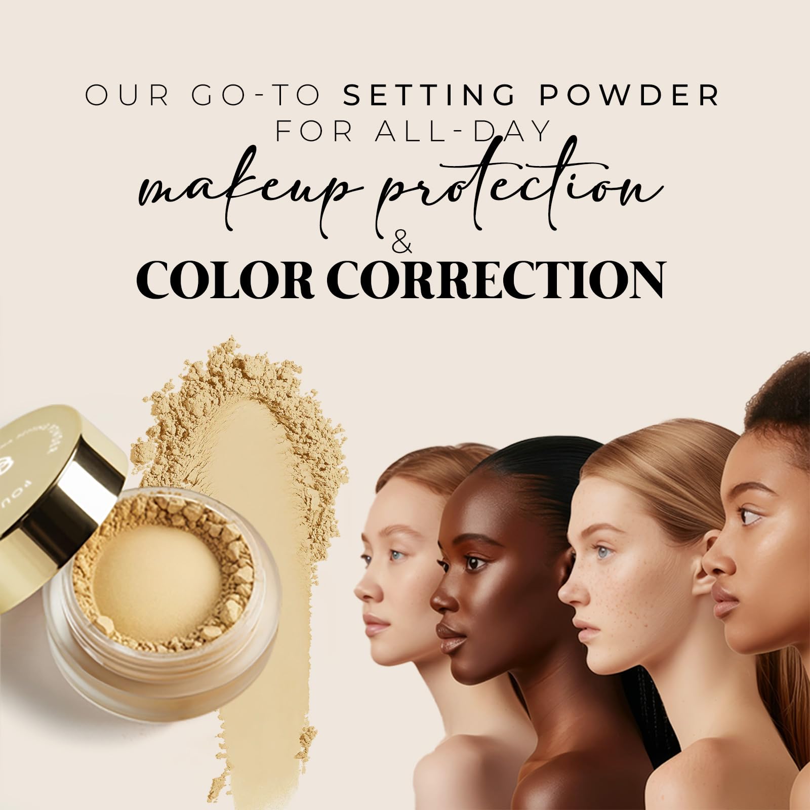 Bellapierre XL Banana Setting Powder – Color-Correcting Brightening, Talc-Free Matte Finish, Medium, 1 oz