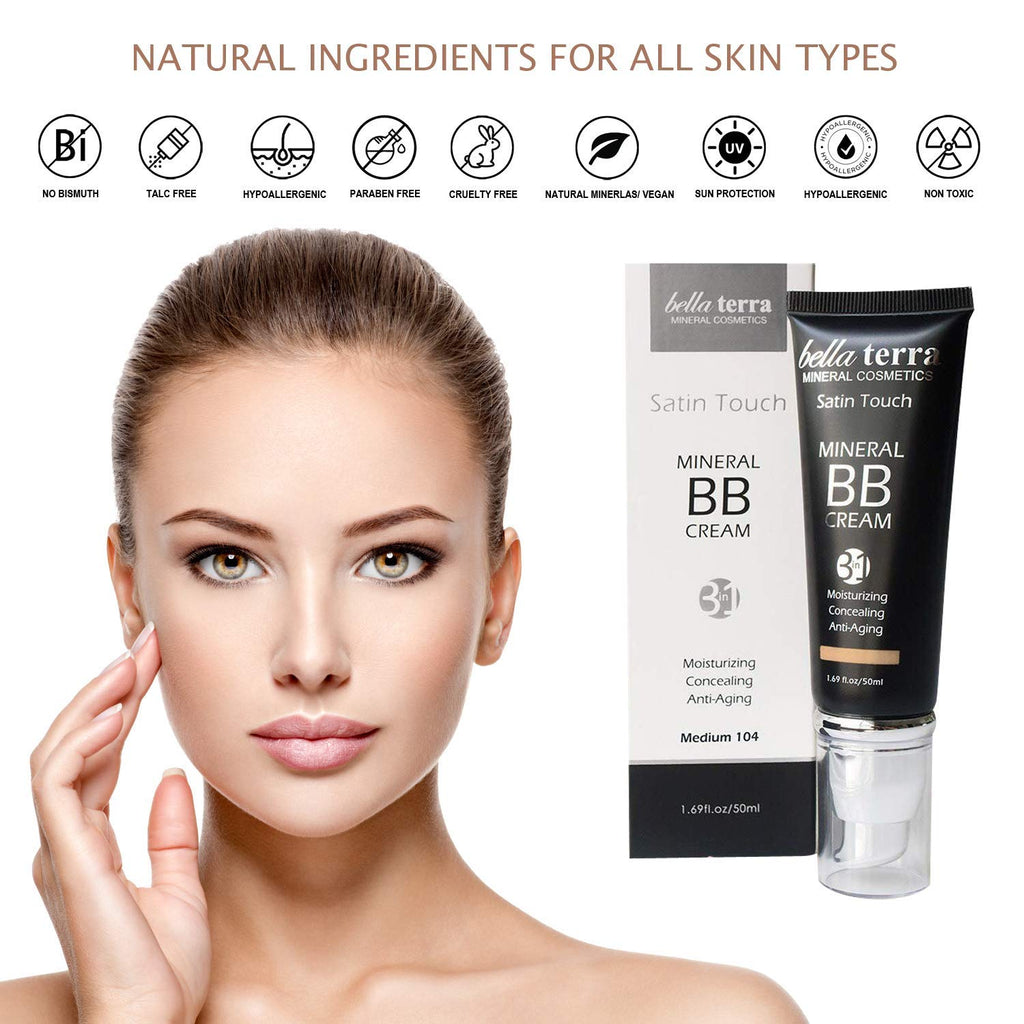 Bellaterra Cosmetics BB Cream Dark 107 | Tinted Moisturizer & Mineral Foundation