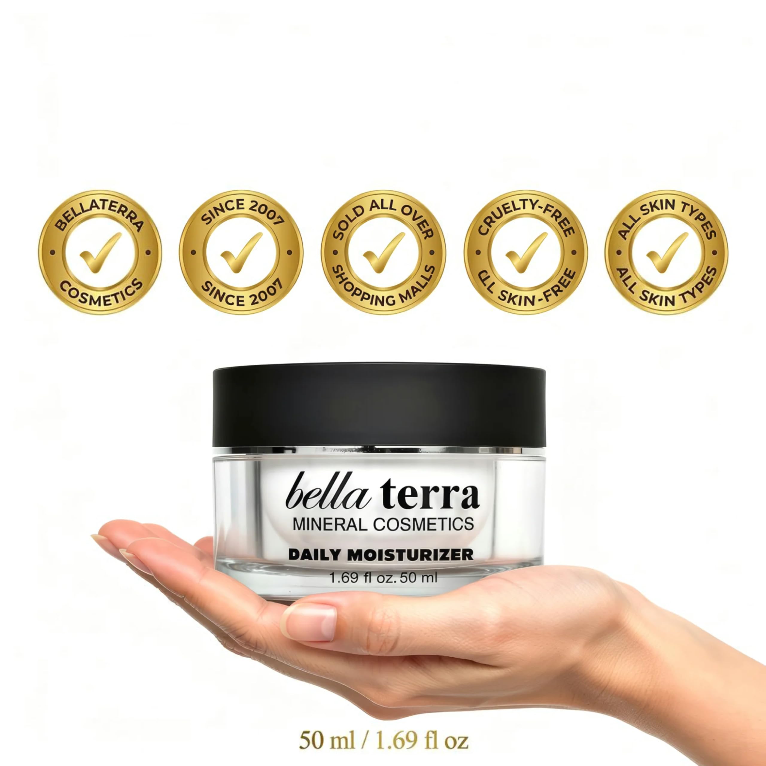 Bellaterra Cosmetics Daily Face Moisturizer – Aloe Vera, Green Tea, Vitamin E, Lightweight Hydration